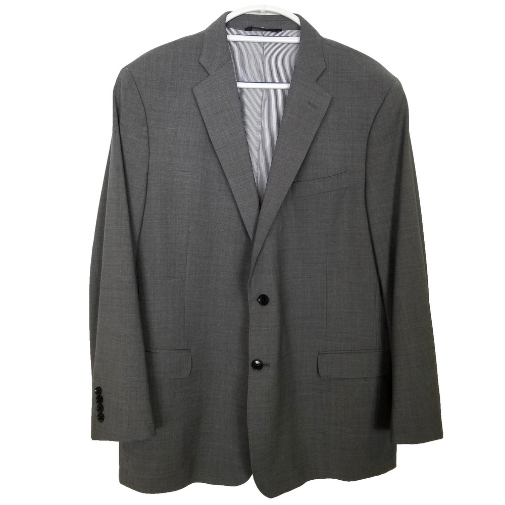 Brooks Brothers 346 Men Wool Blend Blazer Sz 46 R Gray Suit Jacket Preppy